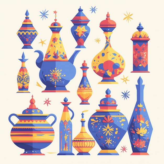 Vector cultural designs of casablanca morocco