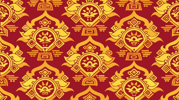 Vector cultural fusion seamless pattern design