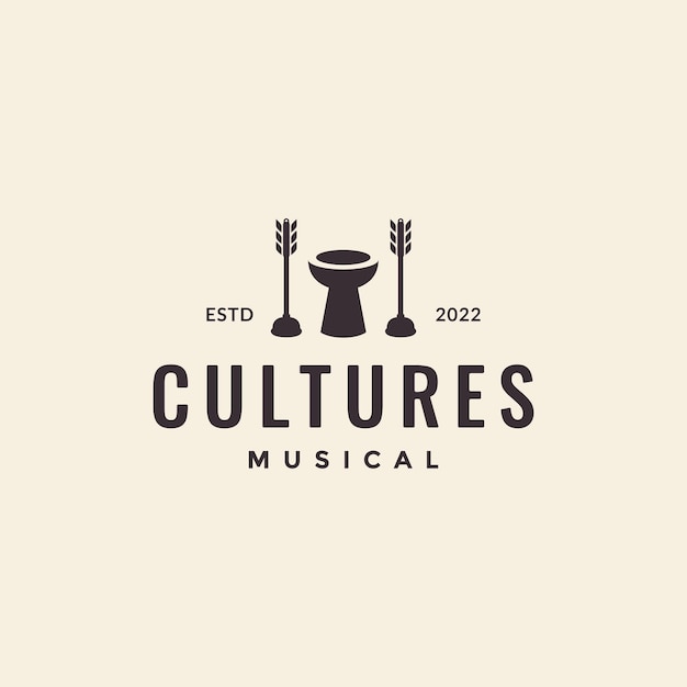 Culture Djembe logo design vector