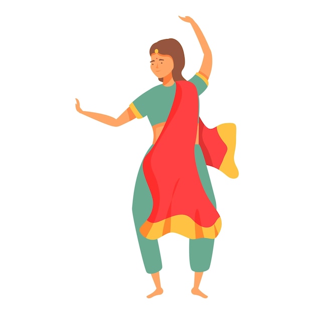 Culture indian girl icon cartoon vector Celebration dancer