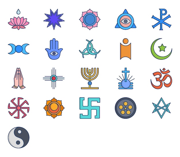 Culture Symbols icon set