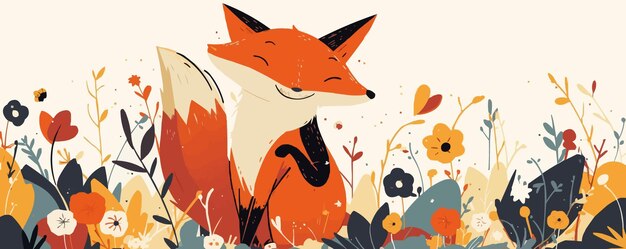 Vector cunning fox with a mischievous grin vector flat minimalistic isolated illustration