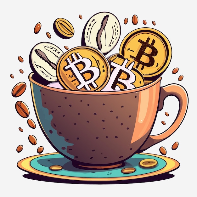 A cup of Bitcoin with Coffee