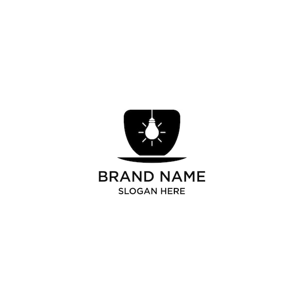 Cup bulb logo icon design template