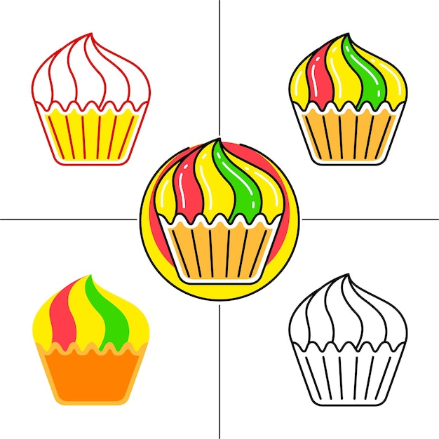 cup cake in flat design style