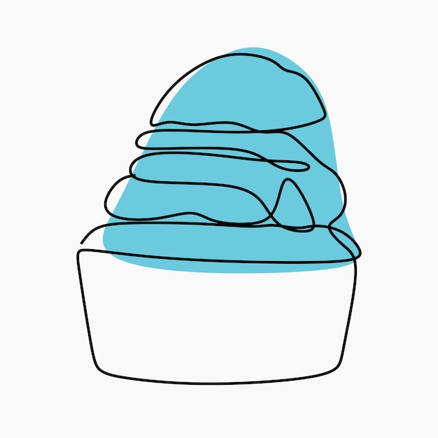 Cup cake oneline continuous line art