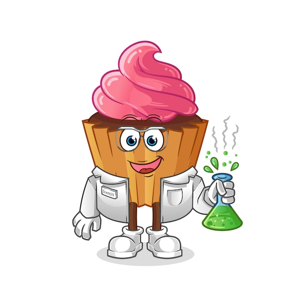 Cup cake scientist character