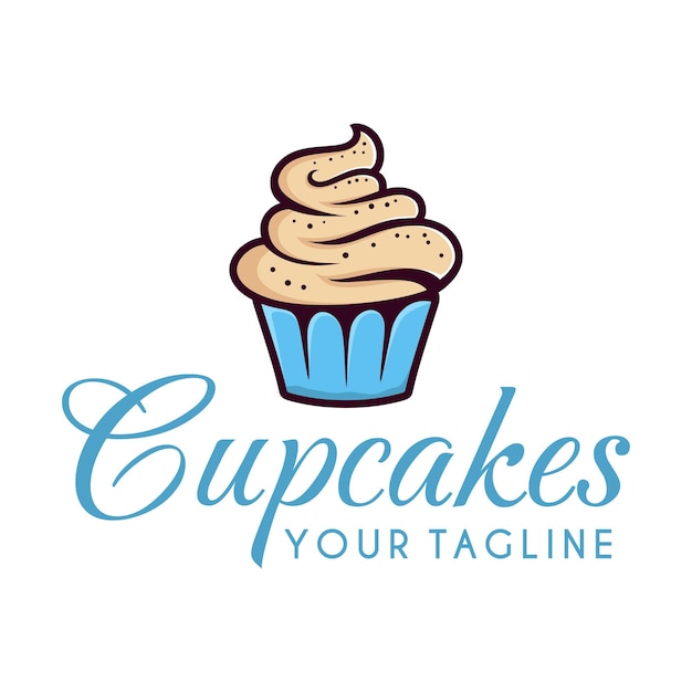 cup cake vector logo design. very suitable for bakery, cake shop, etc