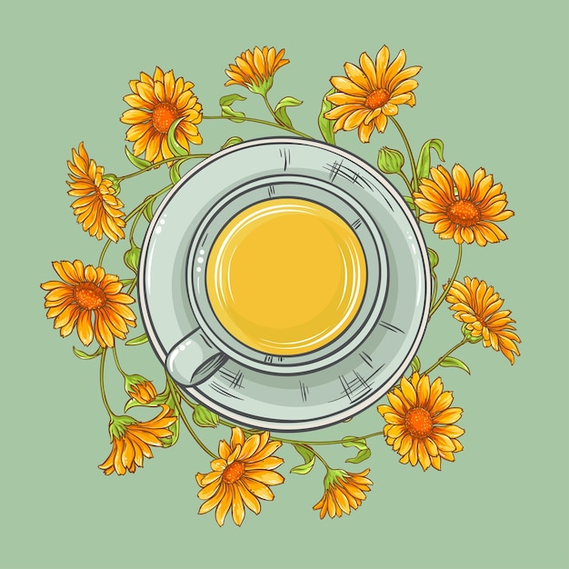 Cup of calendula tea