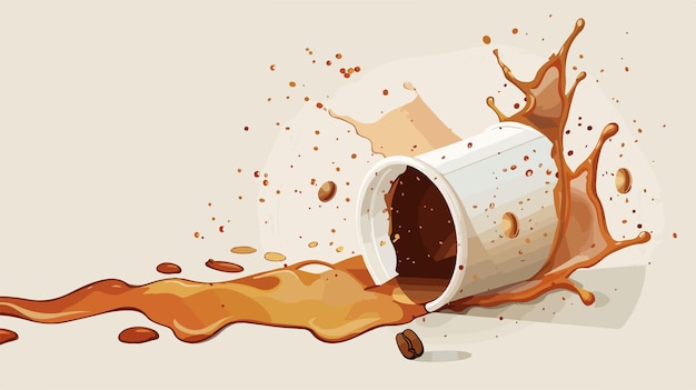 Vector a cup of chocolate with a splash of orange liquid