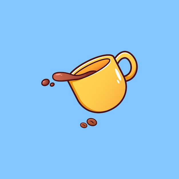 a cup of coffee cartoon illustration