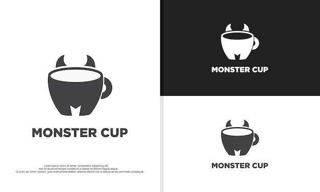 Cup coffee logo combined with letter m coffee logo design illustration