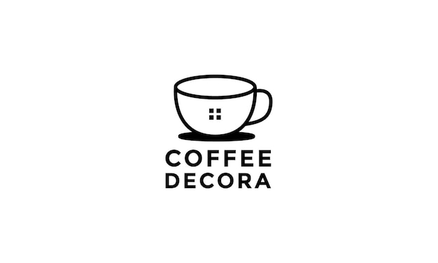 Cup coffee shop interior architecture logo design