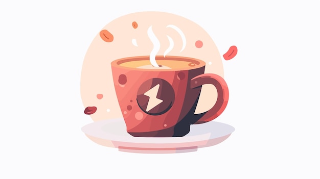 Vector a cup of coffee with a lightning bolt on it