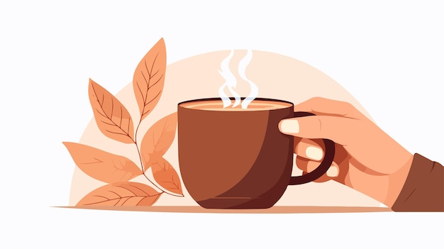 a cup of coffee with a persons hand holding a cup of coffee