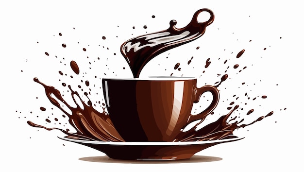 a cup of coffee with a splash of chocolate splashing