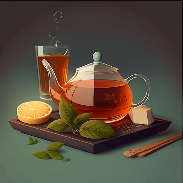 A cup of fresh tea, vector illustration