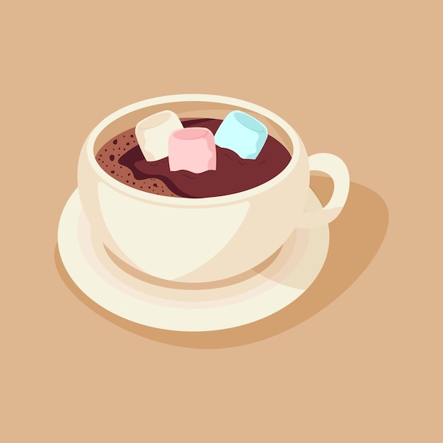 a cup of hot cocoa with marshmallows. autumn mood.