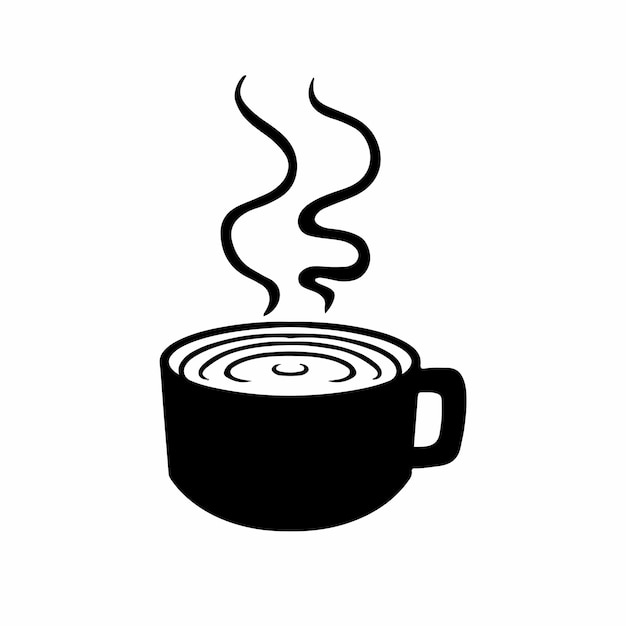 A Cup of Hot Coffee or Hot Chocolate Symbol Logo on White Background Food or Drink Flat Icon Vector