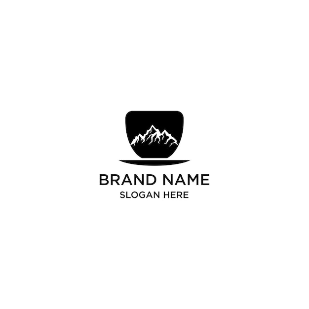 Cup mountain logo template