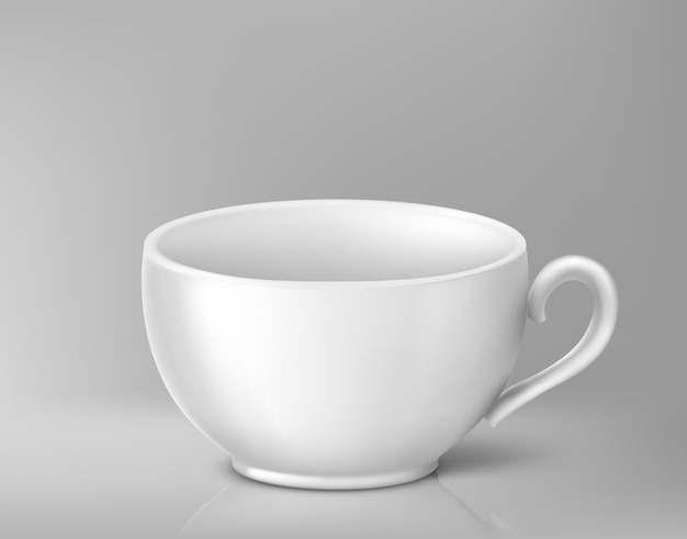 Cup for tea on a gray background.  illustration