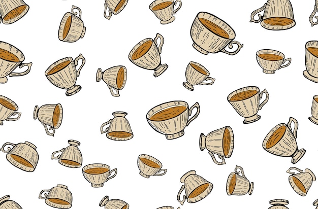 Cup of tea Hand drawn illustrations