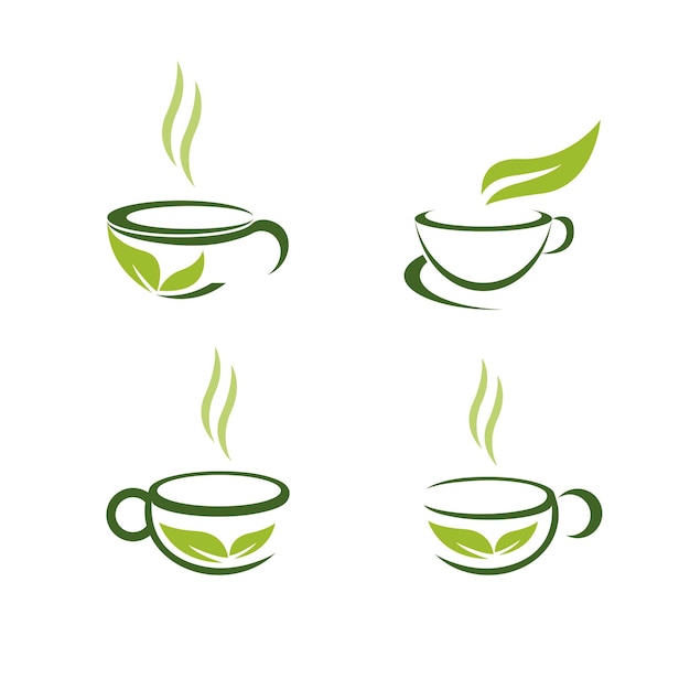 Cup of tea logo template vector icon illustration