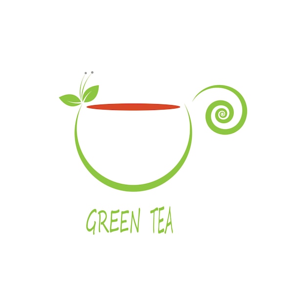 Cup of tea vector icon logo template