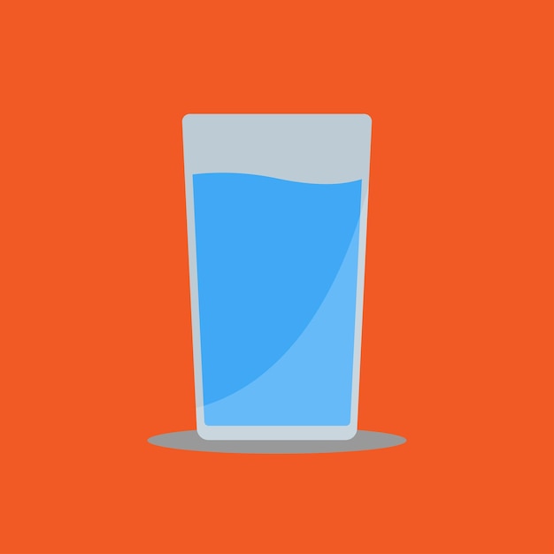 A cup of water on the orange solid background