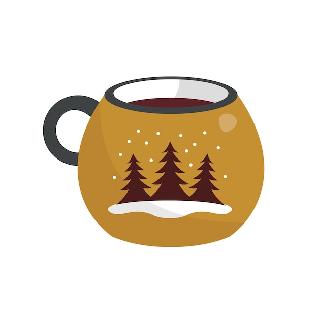 CUP WITH FIR TREES