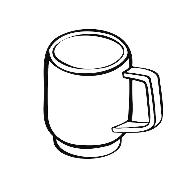 Cup with tea or coffee side view hand drawn vectorxA illustration cartoon style flat design