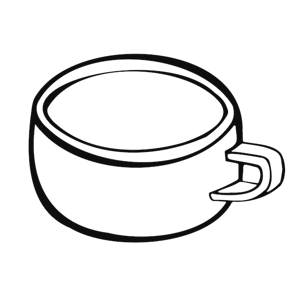 Cup with tea or coffee side view hand drawn vectorxA illustration cartoon style flat design