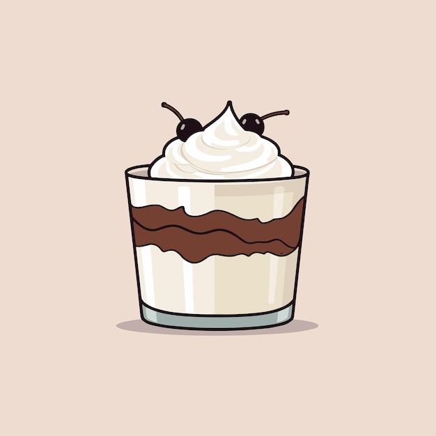 A cup with whipped cream and chocolate on top