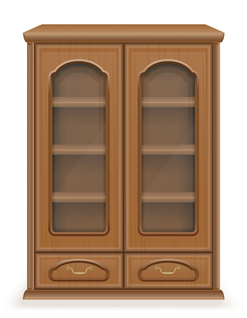 Cupboard furniture made of wood vector illustration