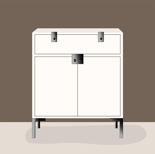 cupboard in white color cupboard illustration