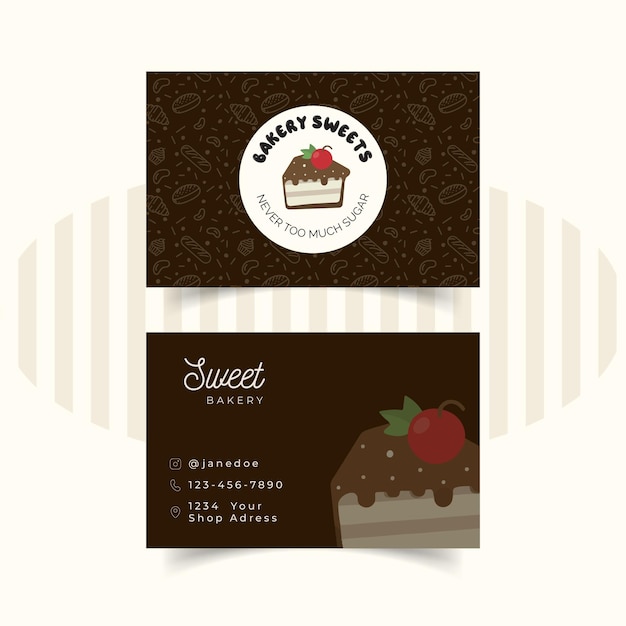 Vector cupcake bakery business card template