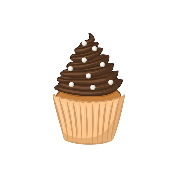 Cupcake. Cartoon icon. Isolated object on white background.