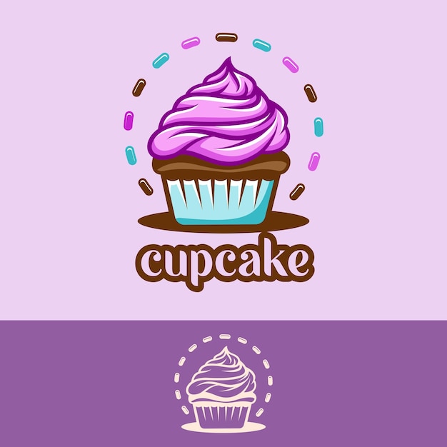 Cupcake dessert logo vector