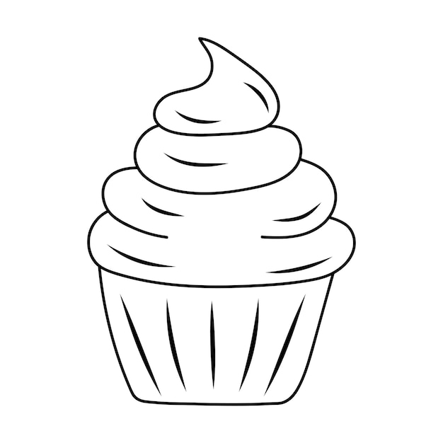 Cupcake In doodle style Birthday celebration holiday party concept