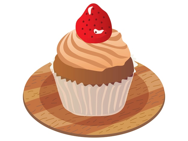 Cupcake of ganache and strawberry