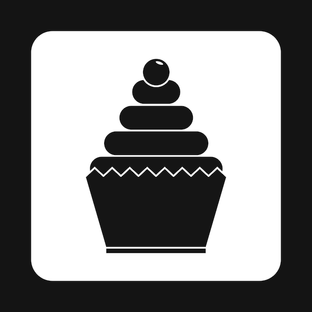 Cupcake icon in simple style isolated on white background Food symbol