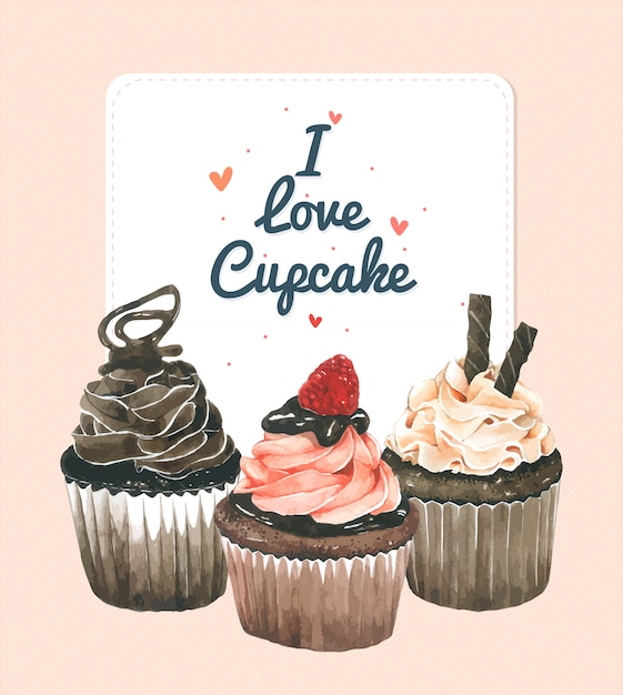 Cupcake invitation card