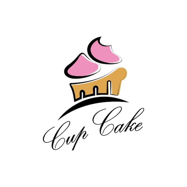 Cupcake Logo design vector illustration template Cupcake bakery iconcake storecaker shop vector