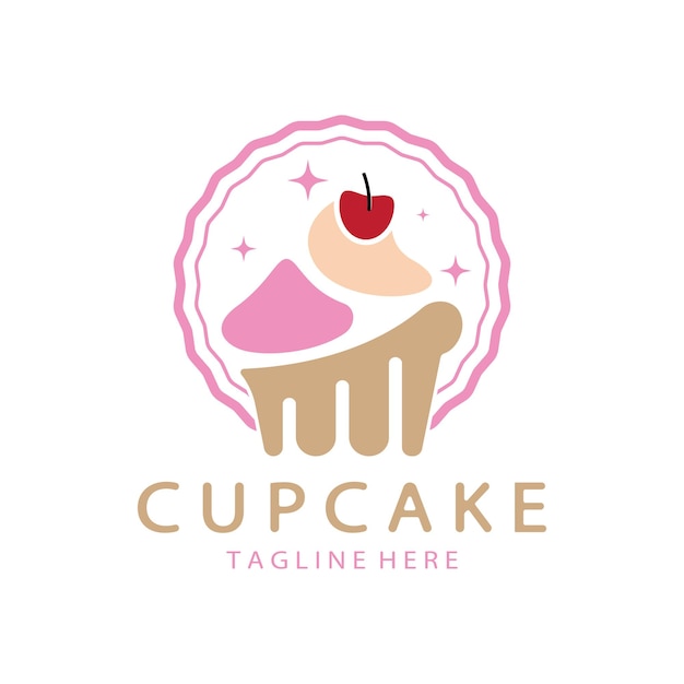 Cupcake Logo design vector illustration template Cupcake bakery iconcake storecaker shop vector