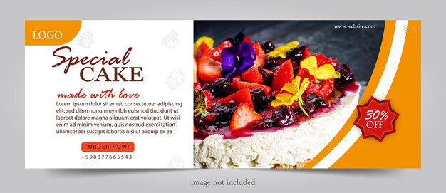 cupcake poster banner template flat design