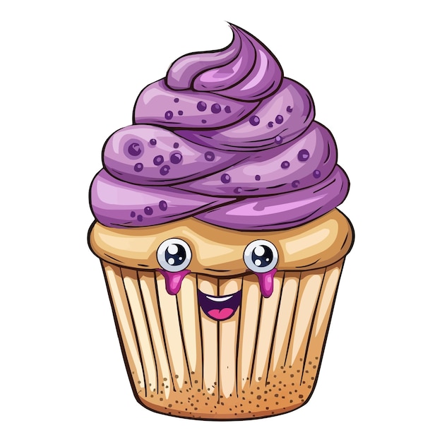 a cupcake with purple icing and purple icing and purple icing