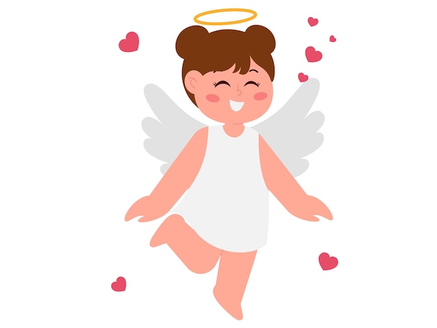 Cupid Girl With Wings Illustration