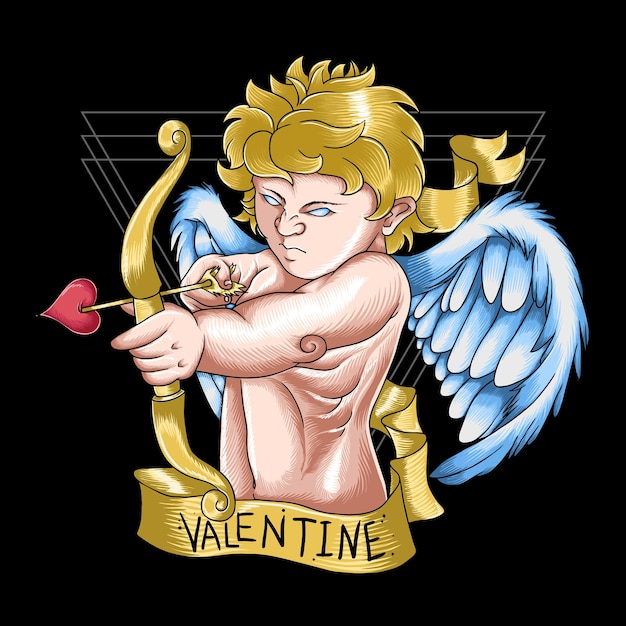 cupid valentine love angel carrying heart arrow