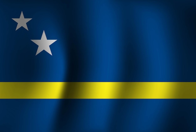 Curacao Flag Background Waving 3D National Banner Wallpaper