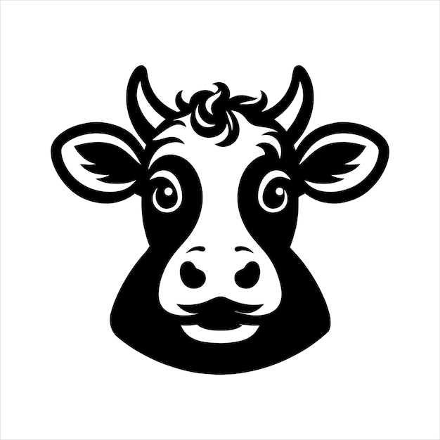 Vector curious cow face svg